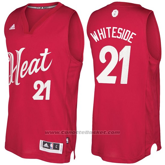 Maglia Natale 2016 Miami Heat Hassan Whiteside #21 Rosso
